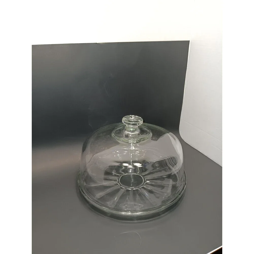 Clear Glass Cake Stand with Dome Lid – Vintage Dessert Display Cakes, Pastries, - Picture 2 of 2